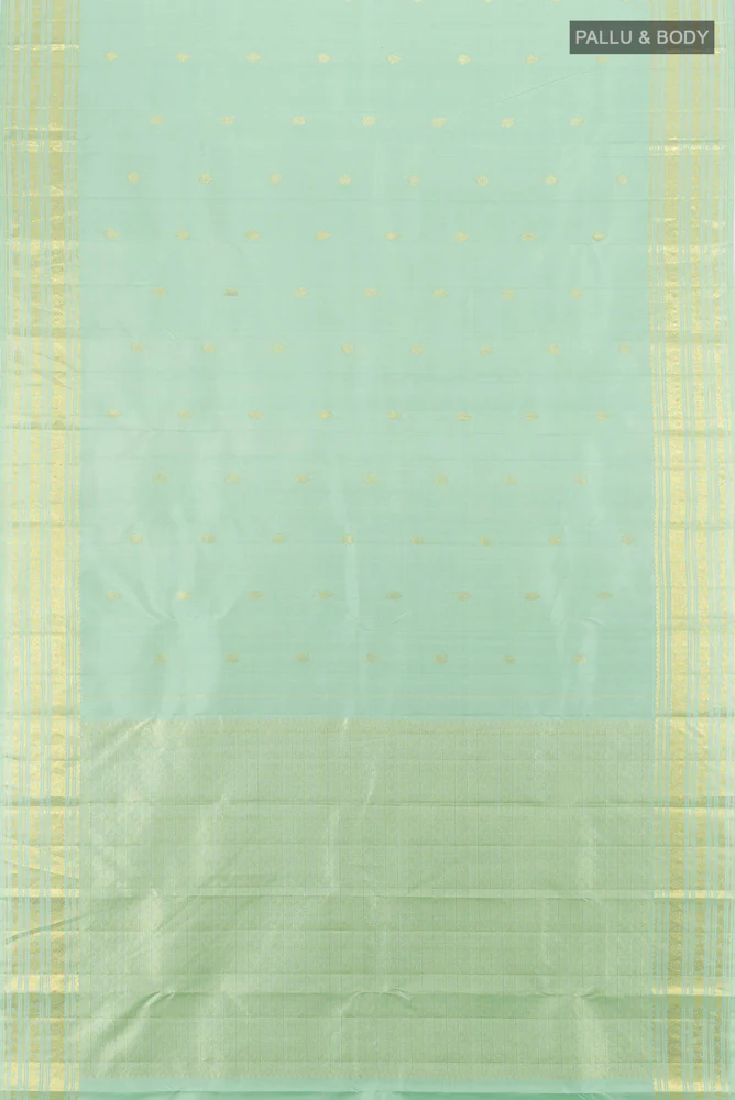Light Blue Kanjivaram Silk Saree - Image 5