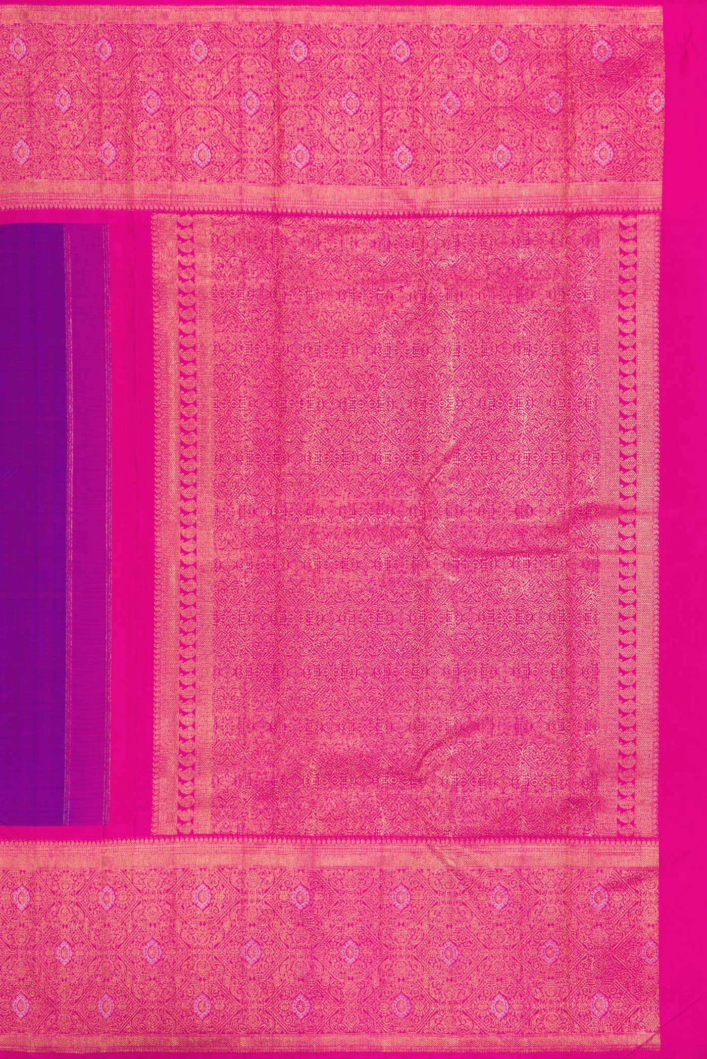 Pure Silk Pure Zari Purple Kanjivaram Saree - Image 7