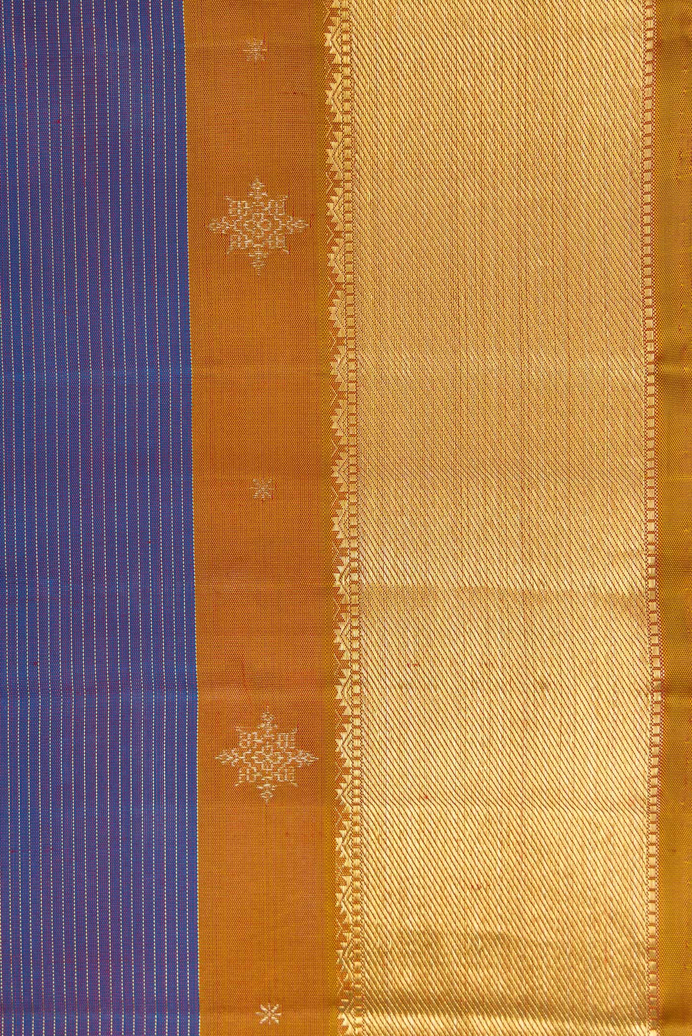 Pure Silk Pure Zari Purple Dual Tone Kanjivaram Saree - Image 3