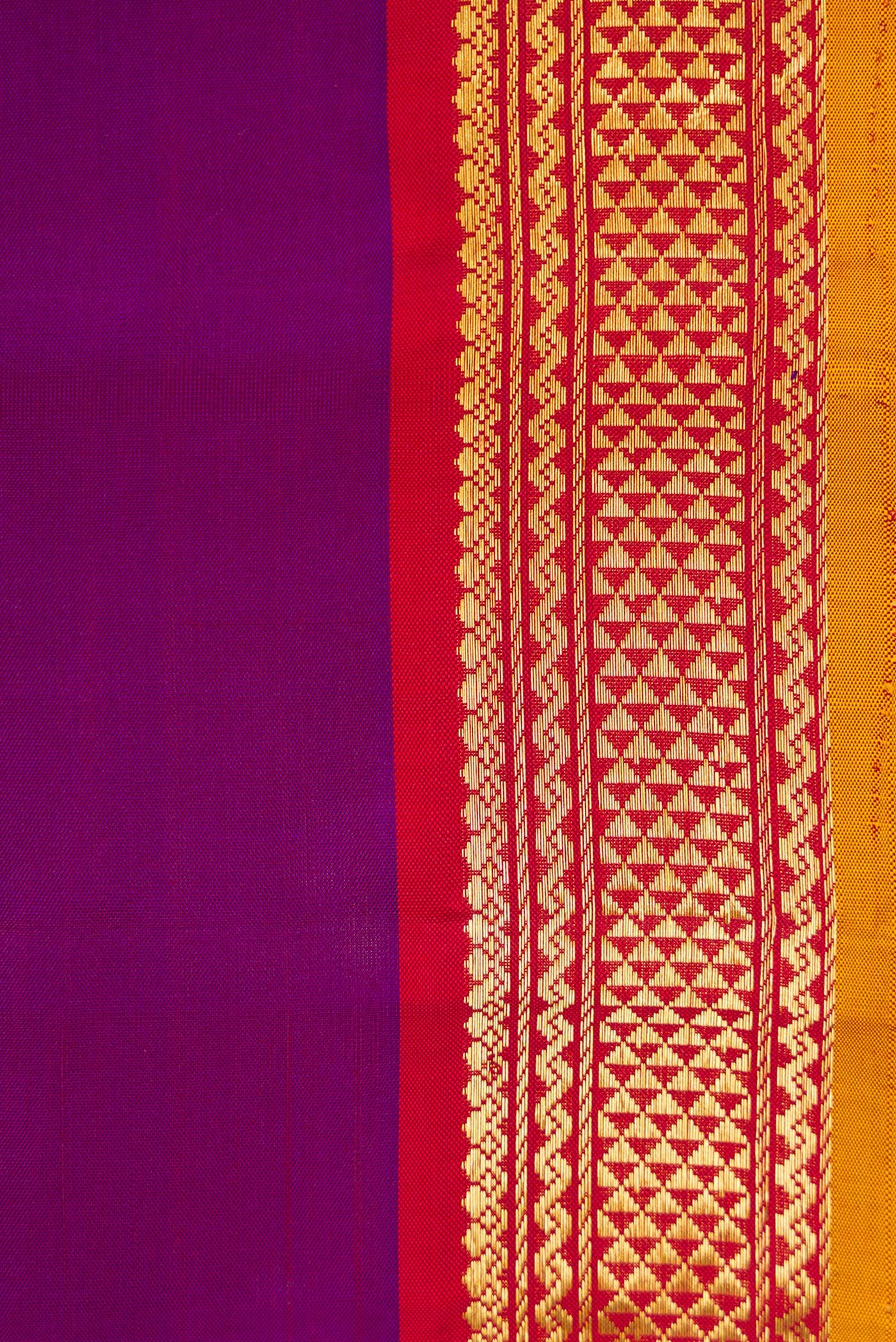 Pure Silk Pure Zari Purple Kanjivaram Saree - Image 3