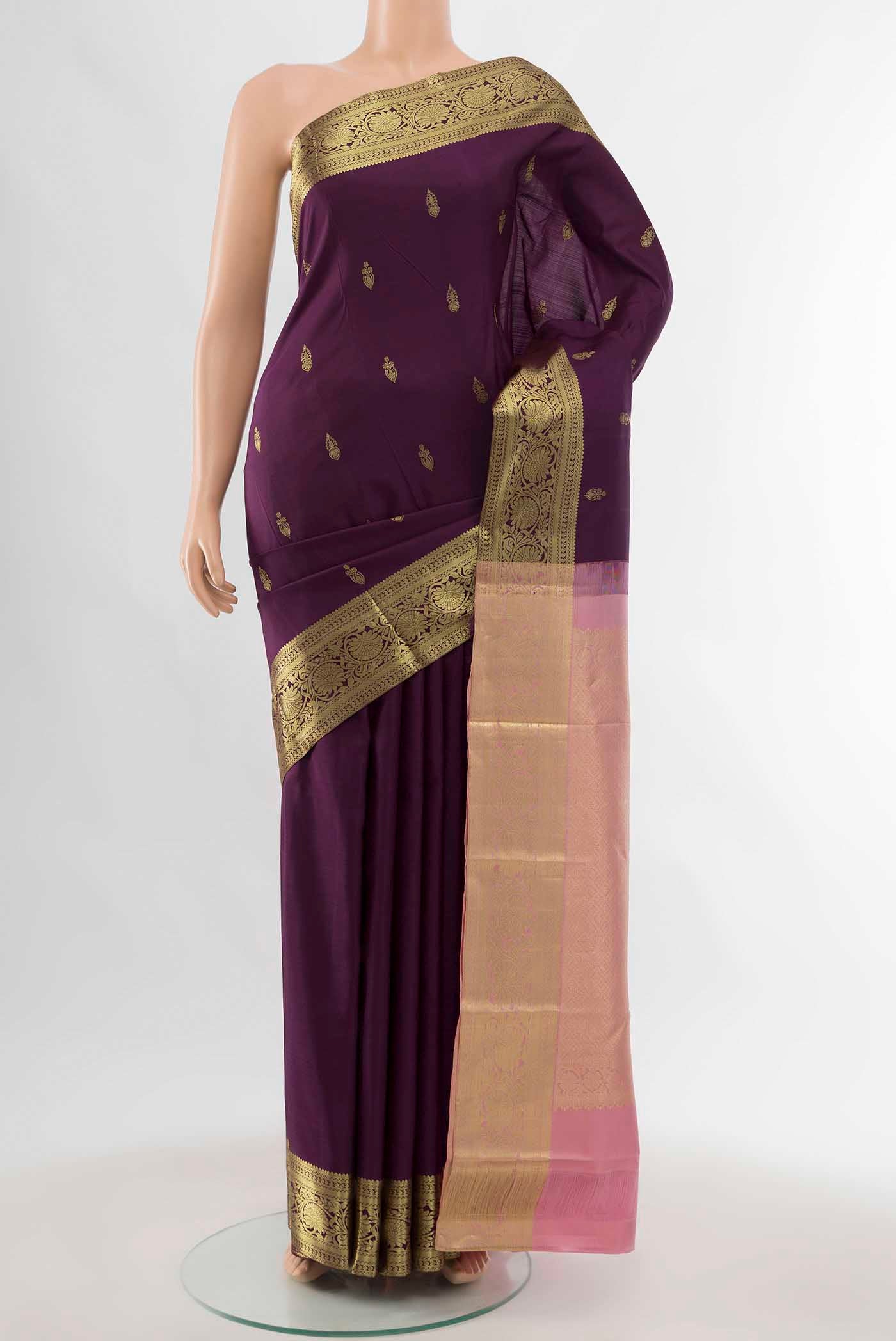 Violet Kanjivaram Silk Saree