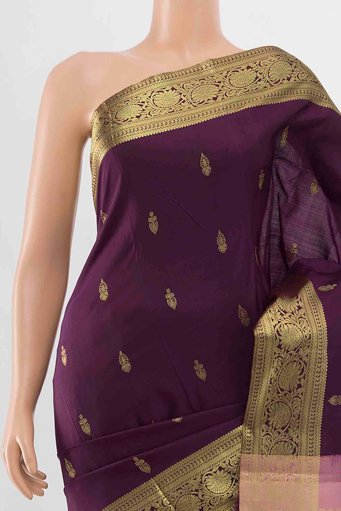 Violet Kanjivaram Silk Saree - Image 2