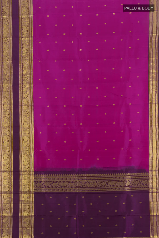 Magenta Kanchipuram Silk Saree - Image 5