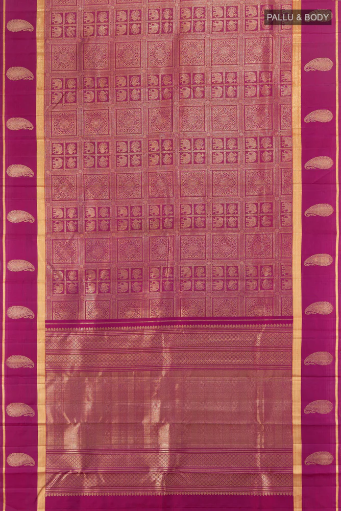 Purple Kanchipuram Silk Saree - Image 5