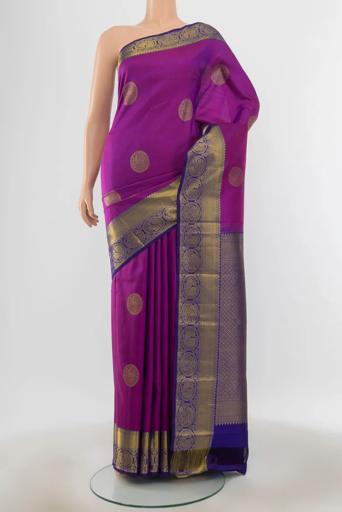 Purple Kanchipuram Silk Saree