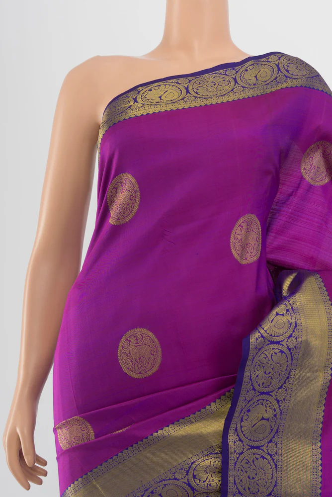 Purple Kanchipuram Silk Saree - Image 2