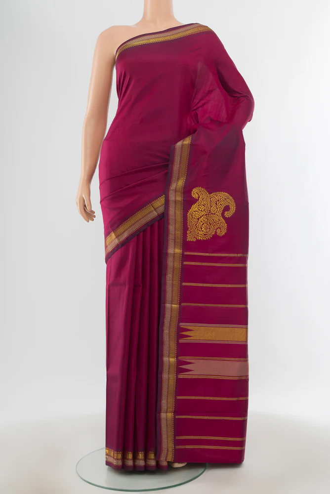 Magenta Kanchipuram Silk Saree