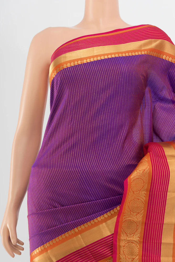 Purple Kanjivaram Silk Saree - Image 2