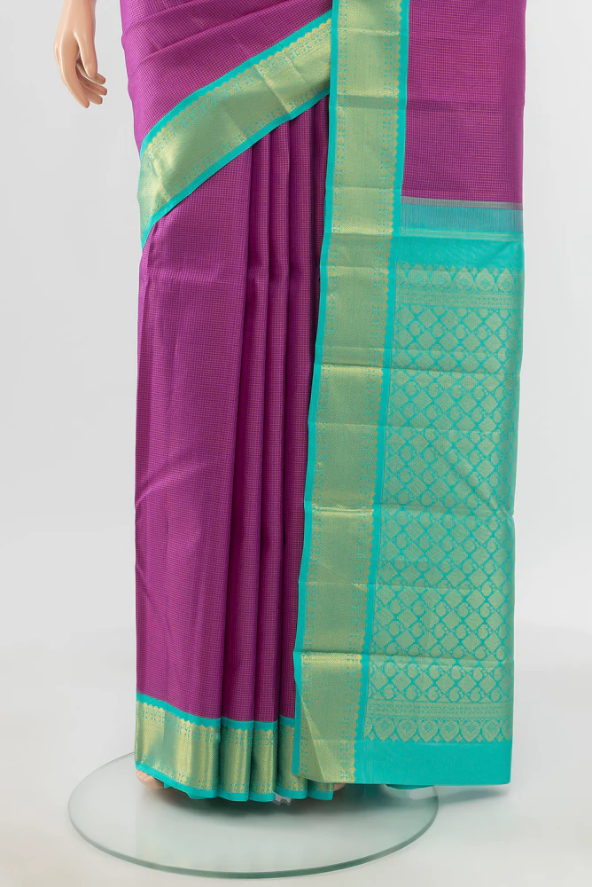 Purple Kanjivaram Silk Saree - Image 3