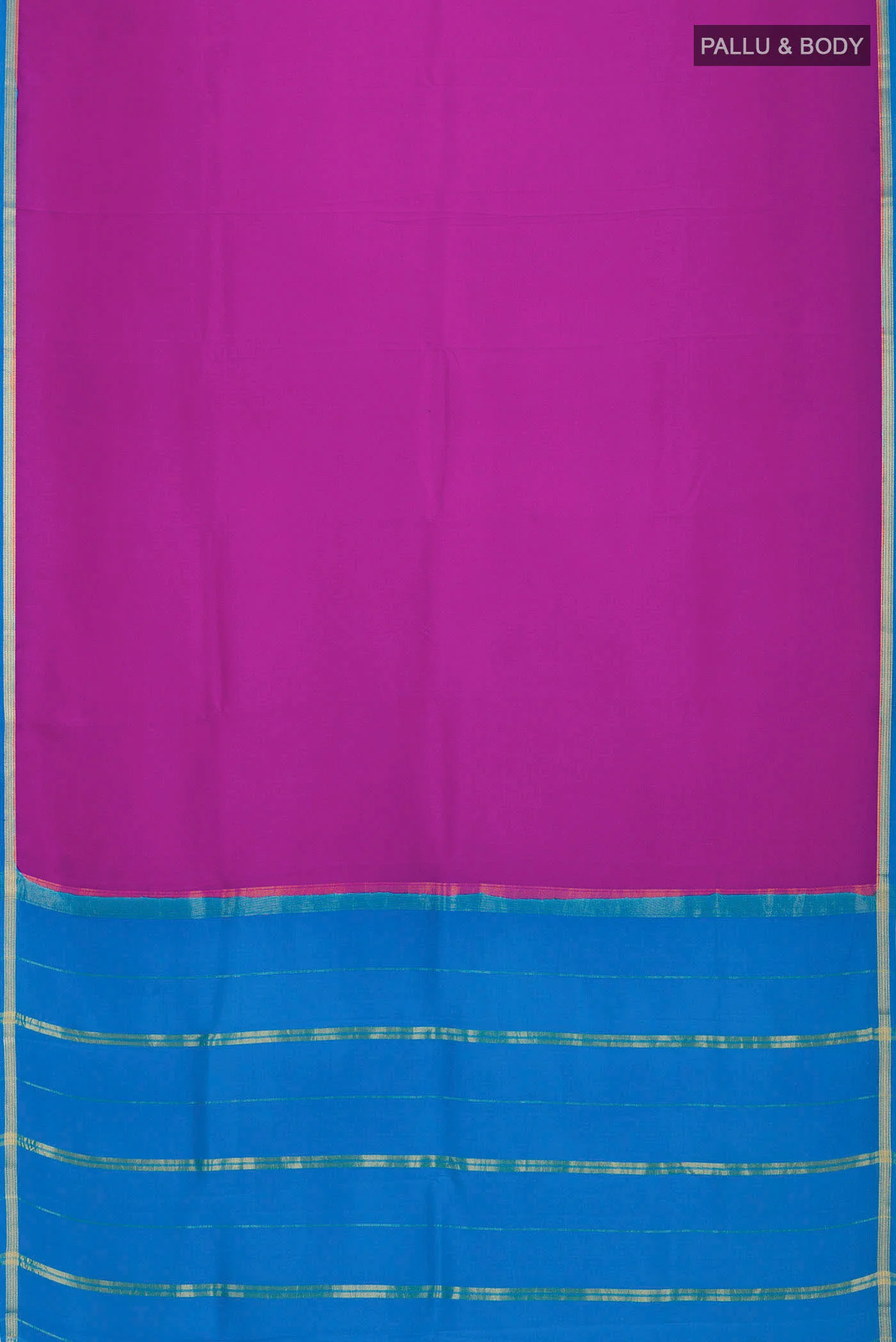 Pure Silk Pure Zari Purple Mysore Crepe Saree - Image 6