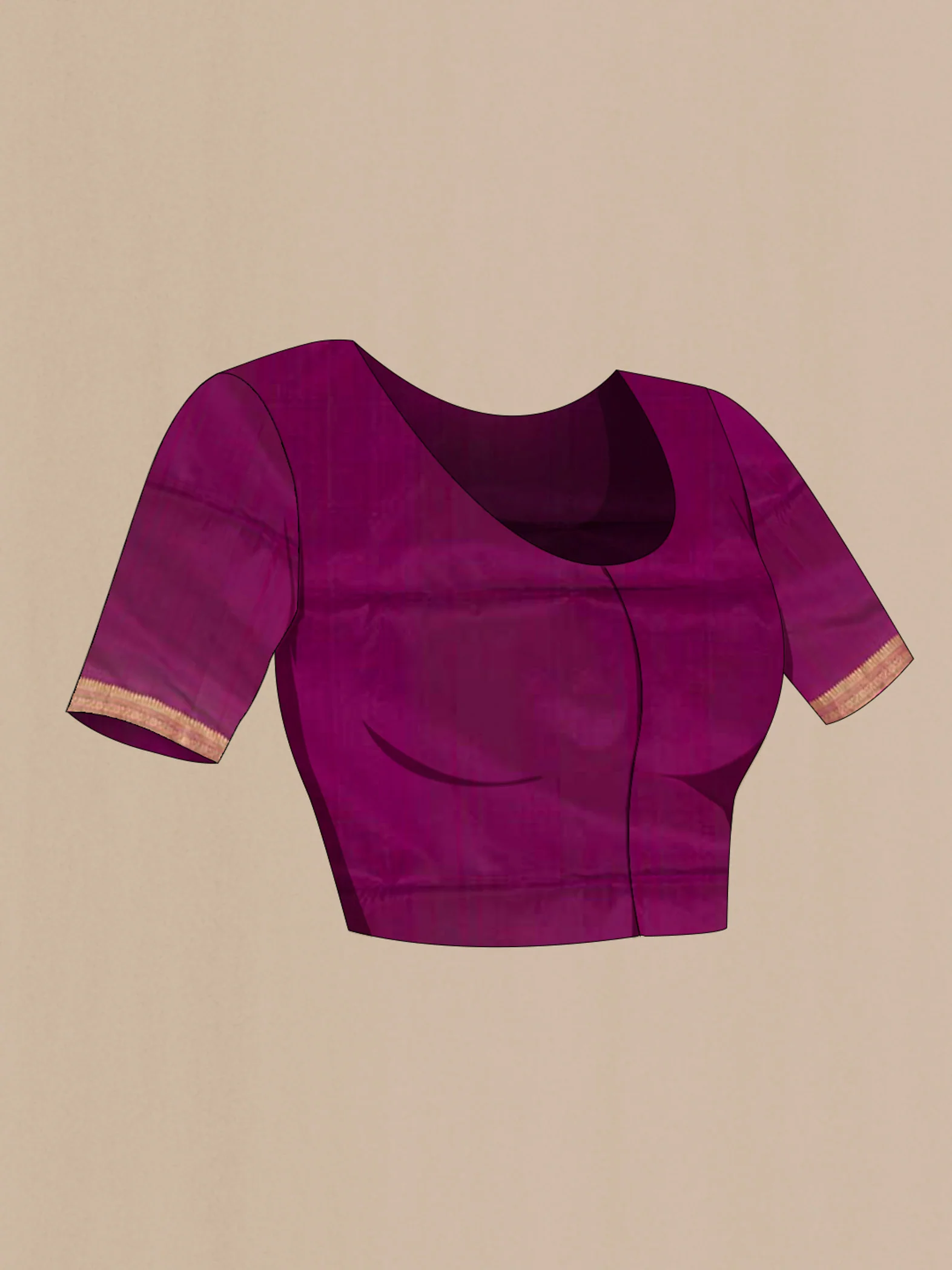 Magenta Soft Silk Saree - Image 2