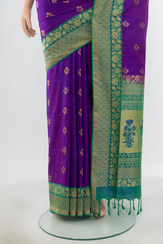 Purple Soft Silk Saree - Image 3