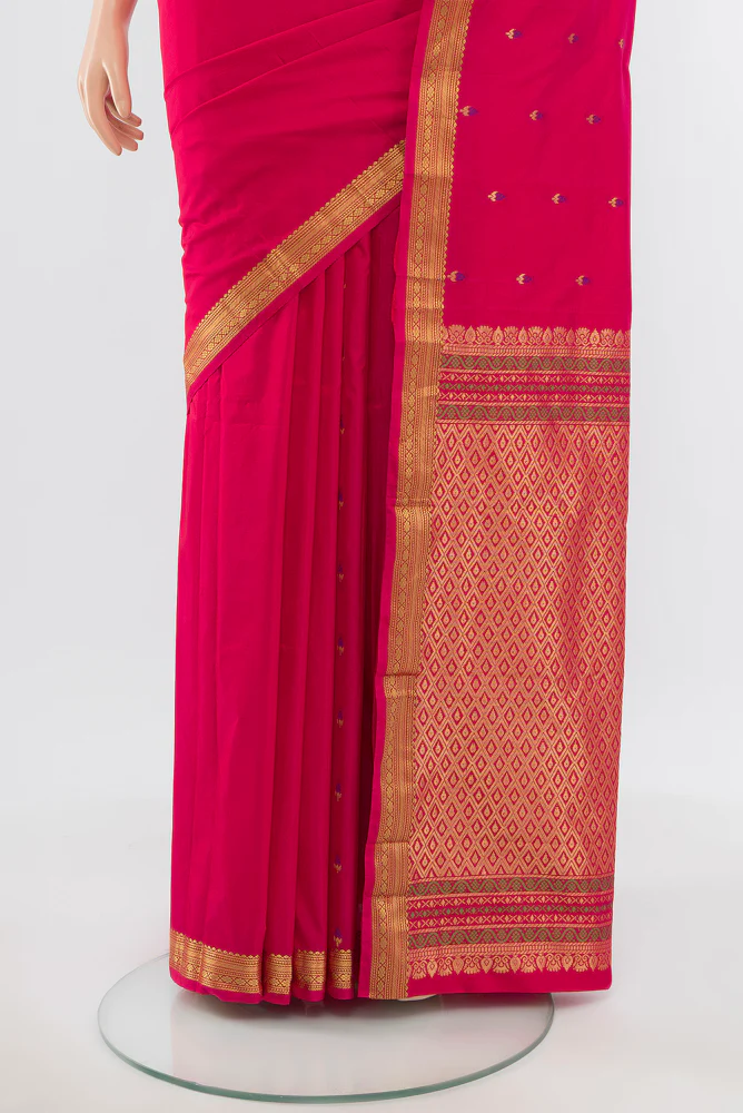 Pink Blended Bangalore Silk Saree - Image 3