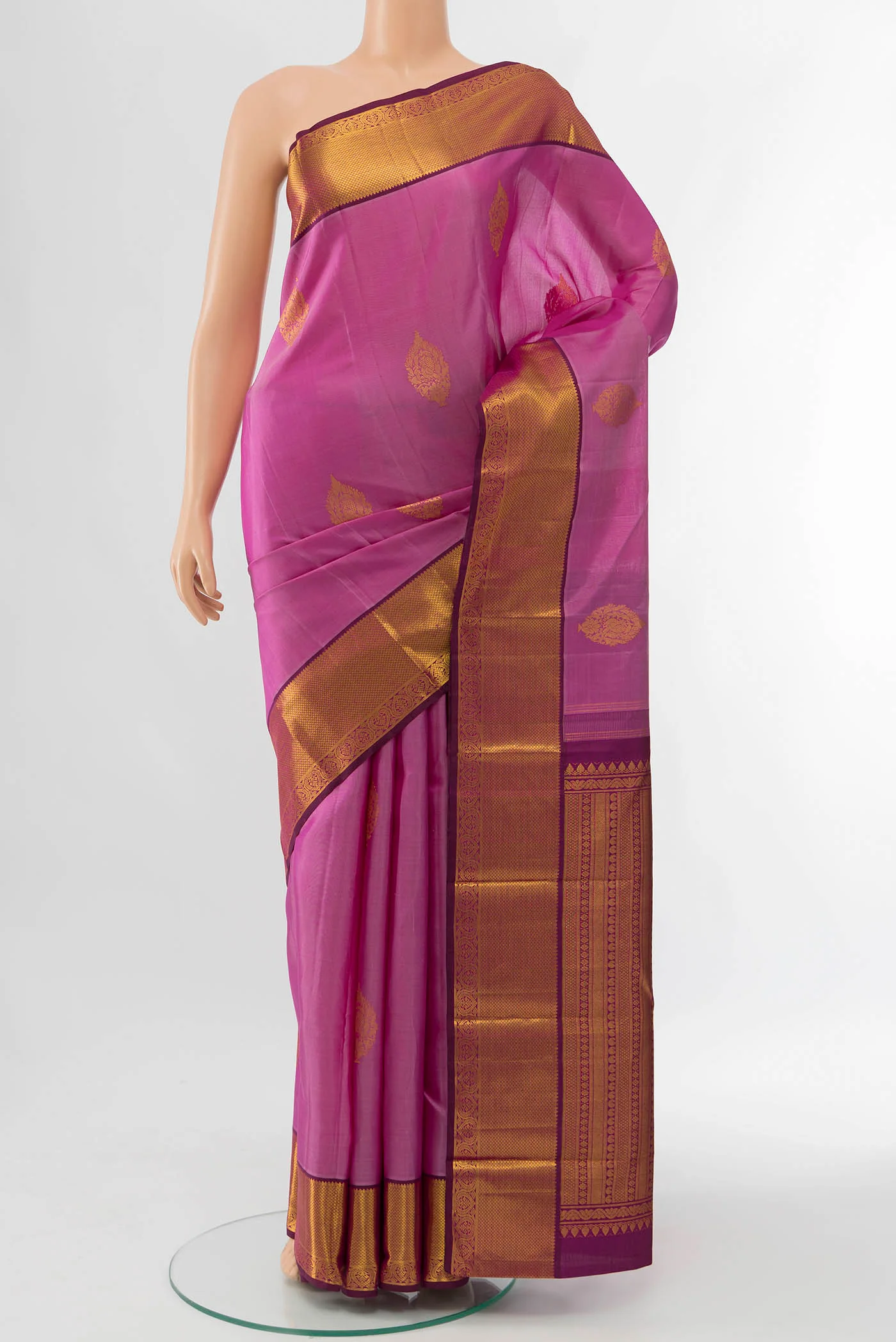 Pink Kanchipuram Silk Saree