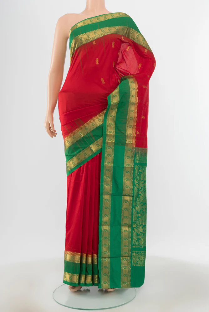 Red Bangalore Silk - kadyal Saree