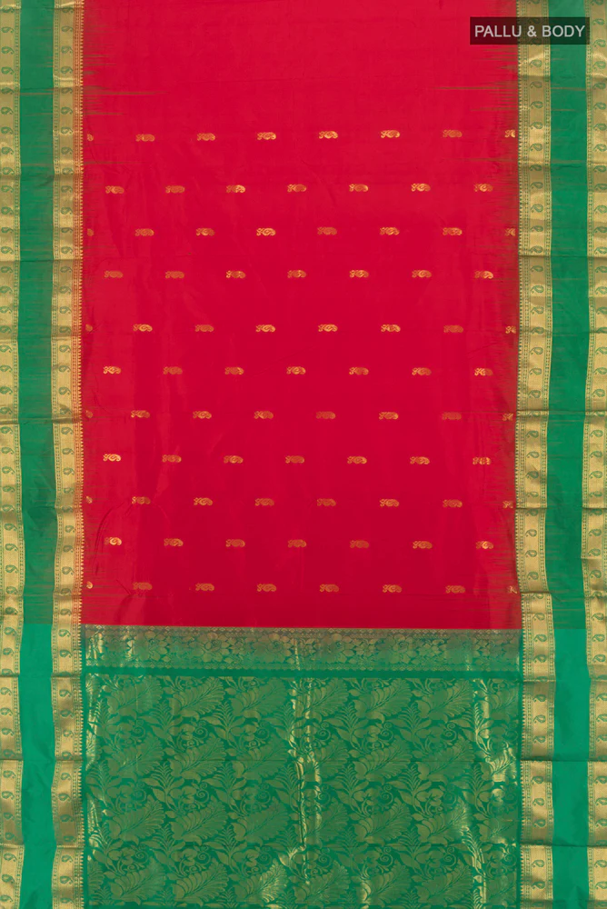 Red Bangalore Silk - kadyal Saree - Image 5
