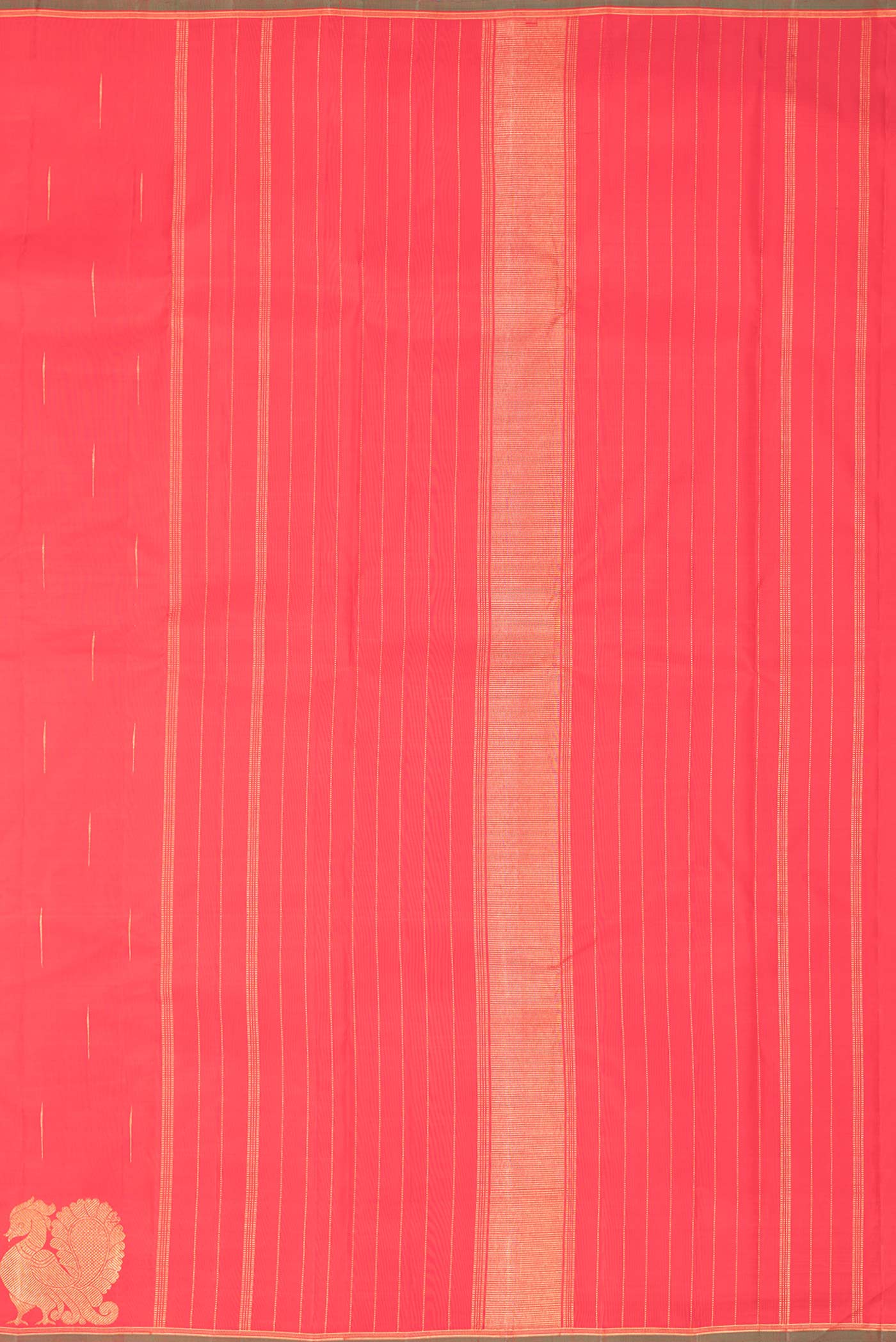 Pure Silk Pure Zari Red Dual Tone Kanchipuram Saree - Image 7