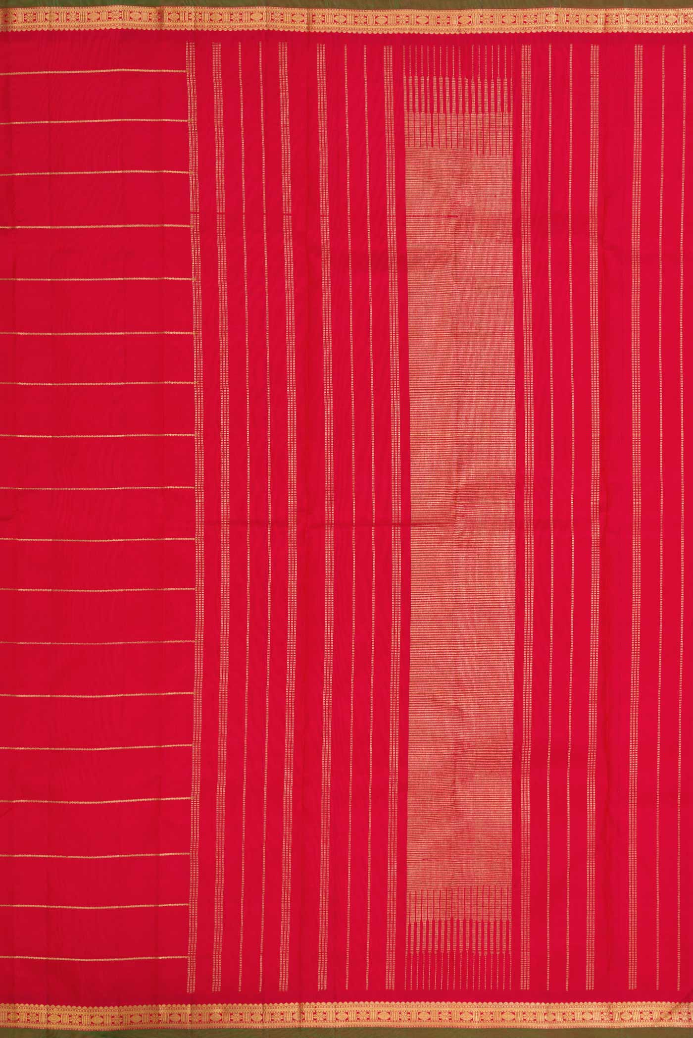 Pure Silk Pure Zari Red Dual Tone Kanchipuram Saree - Image 7