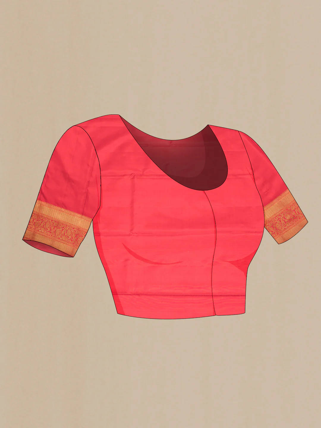 Pure Silk Pure Zari Red Dual Tone Kanjivaram Saree - Image 5