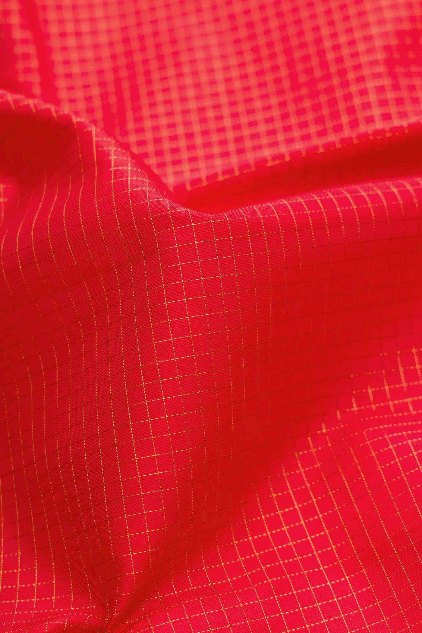 Pure Silk Pure Zari Red Dual Tone Kanchipuram Saree - Image 2