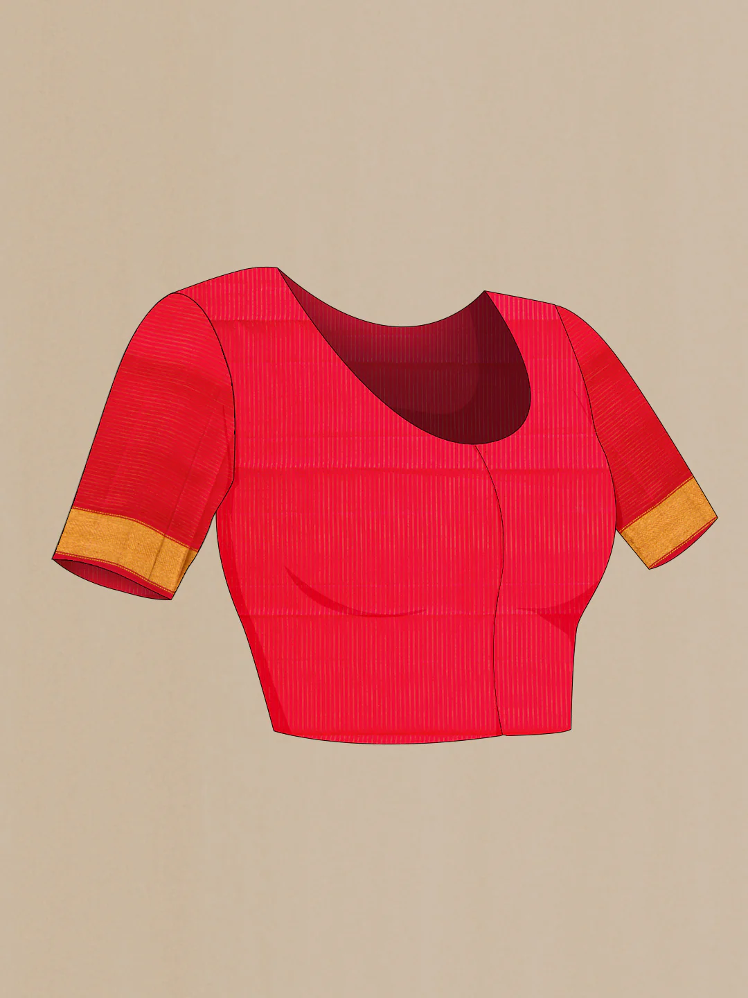 Pure Silk Pure Zari Red Dual Tone Kanchipuram Saree - Image 5