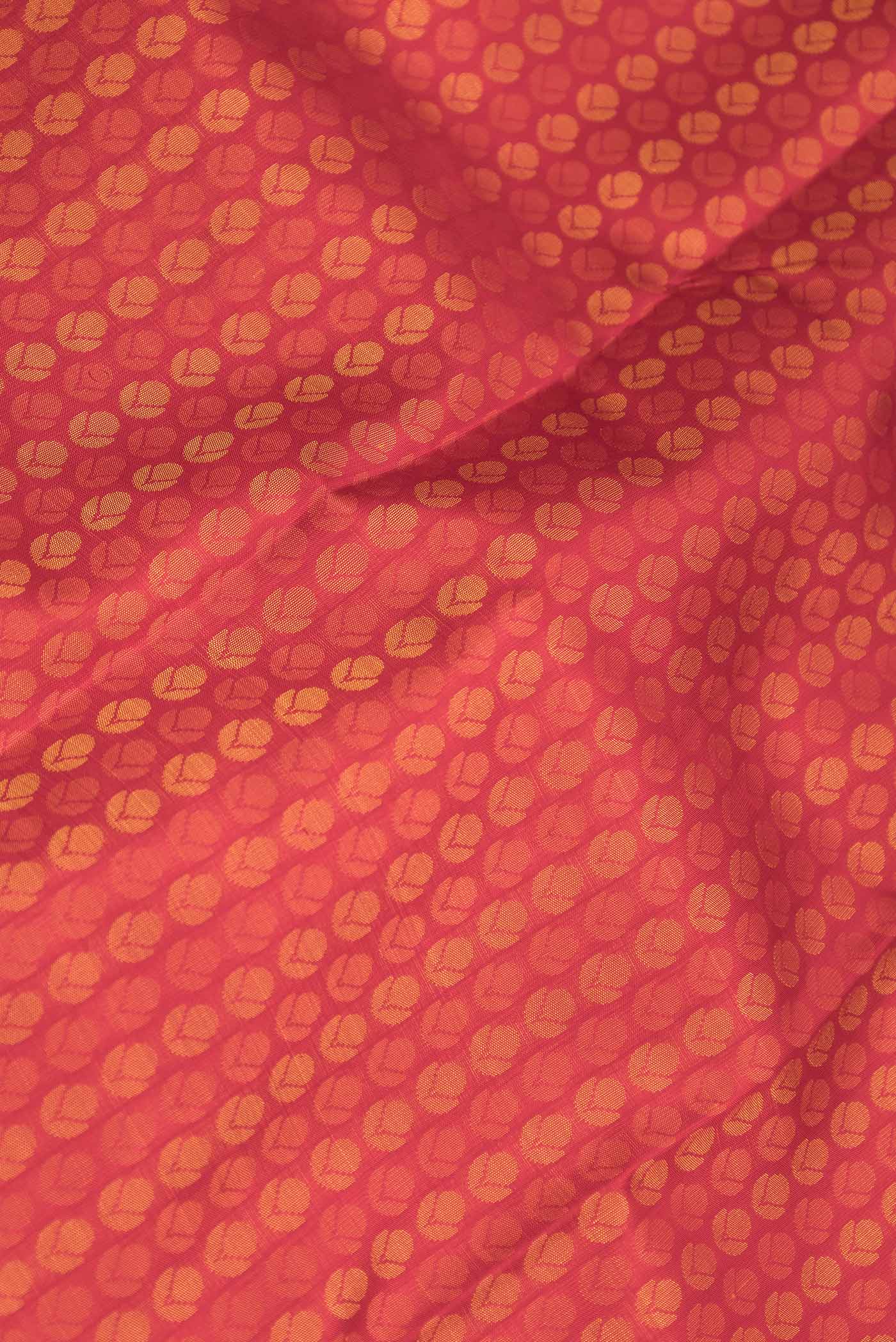 Pure Silk Pure Zari Red Dual Tone Kanchipuram Saree - Image 2