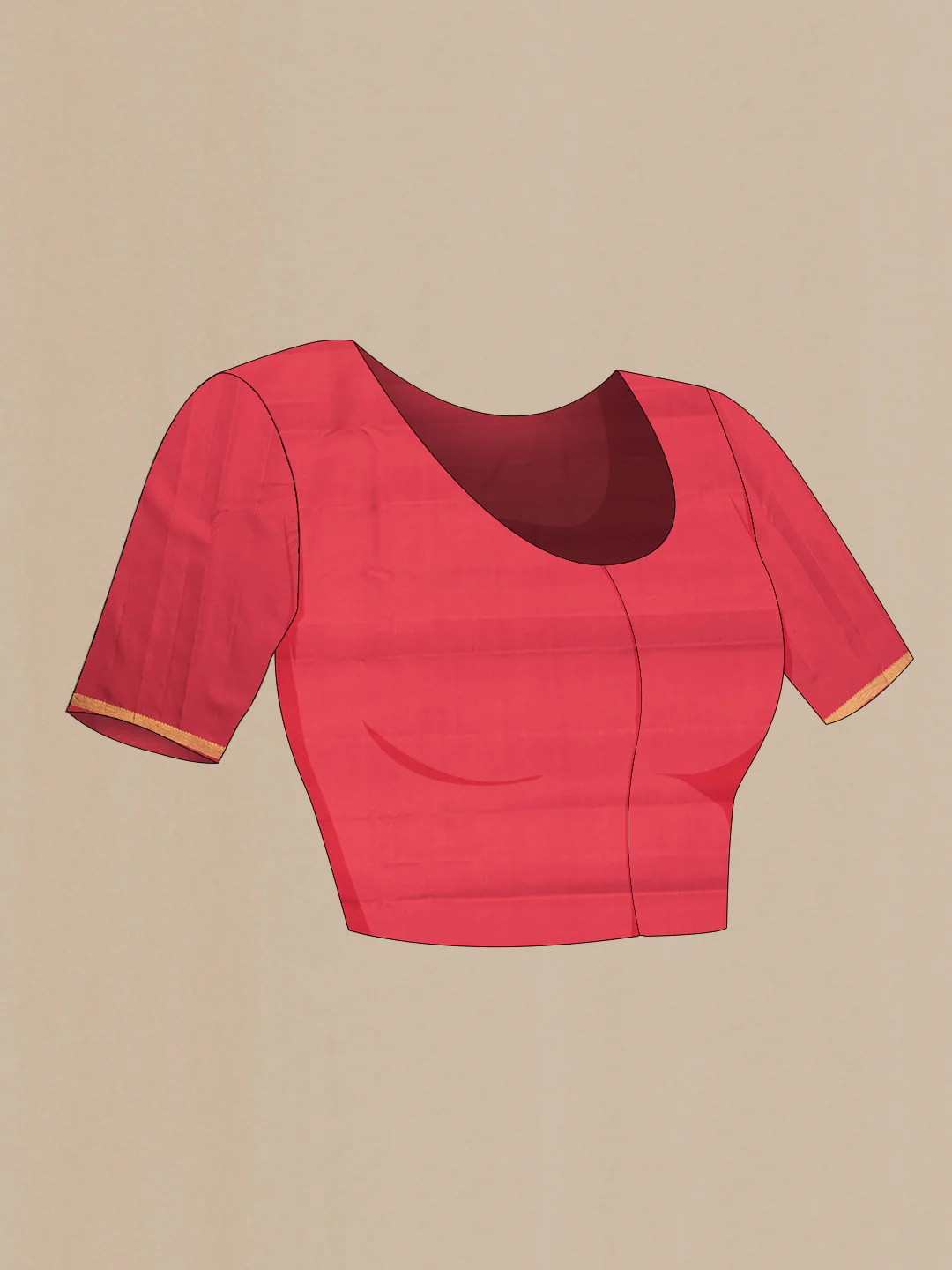 Pure Silk Pure Zari Red Dual Tone Kanchipuram Saree - Image 5