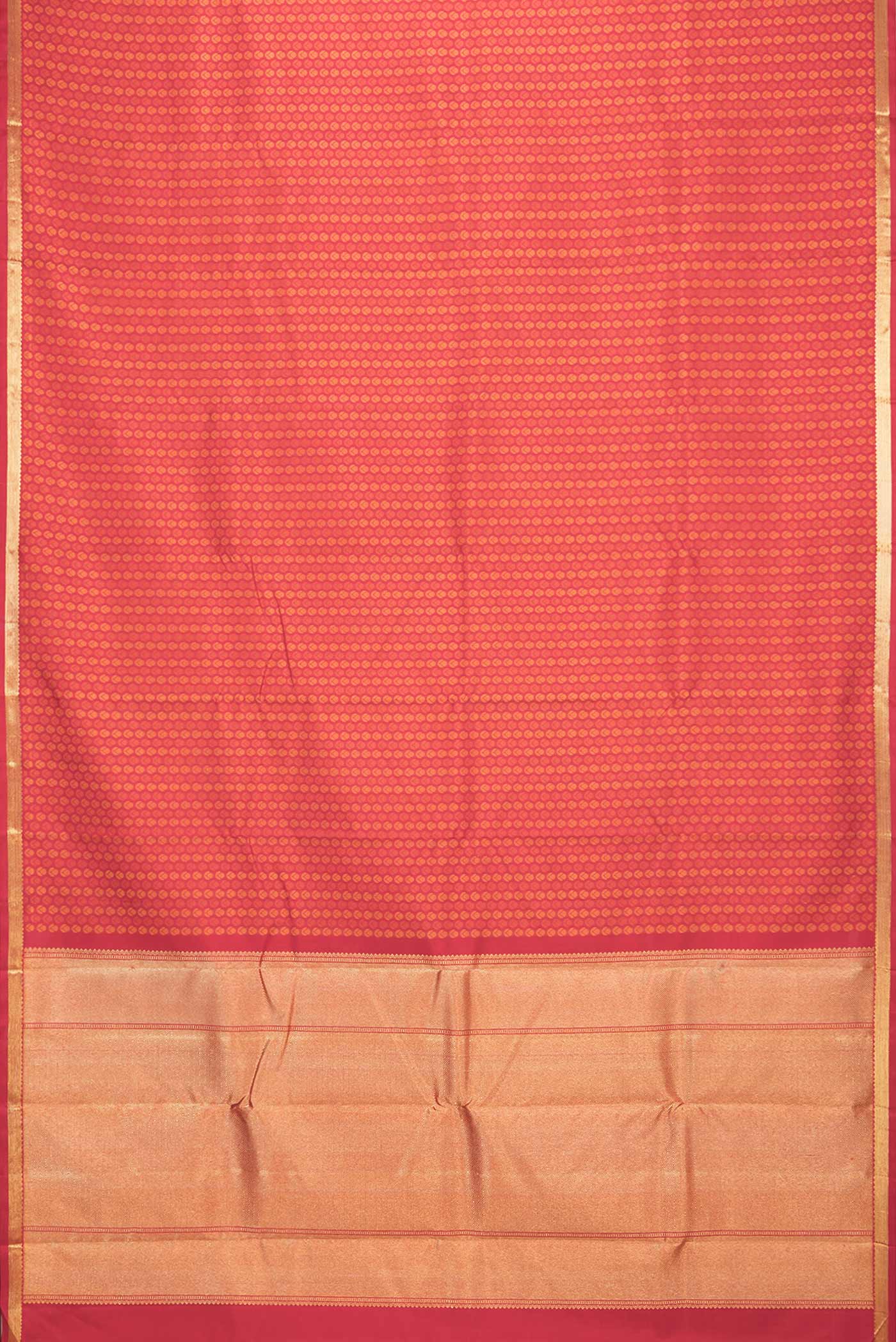 Pure Silk Pure Zari Red Dual Tone Kanchipuram Saree - Image 6