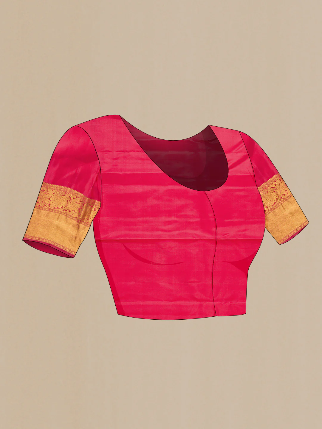 Pure Silk Pure Zari Pink Kanjivaram Saree - Image 5