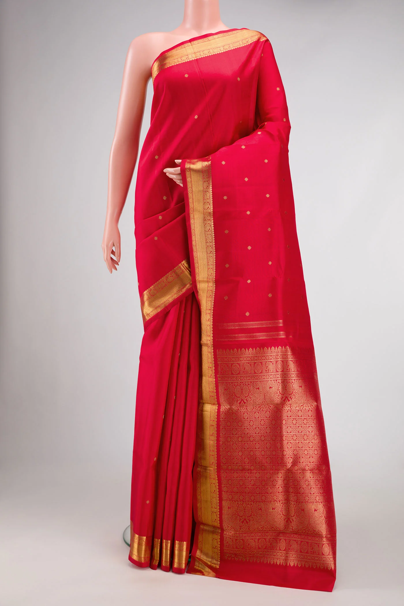 Pure Silk Pure Zari Red Kanchipuram Saree