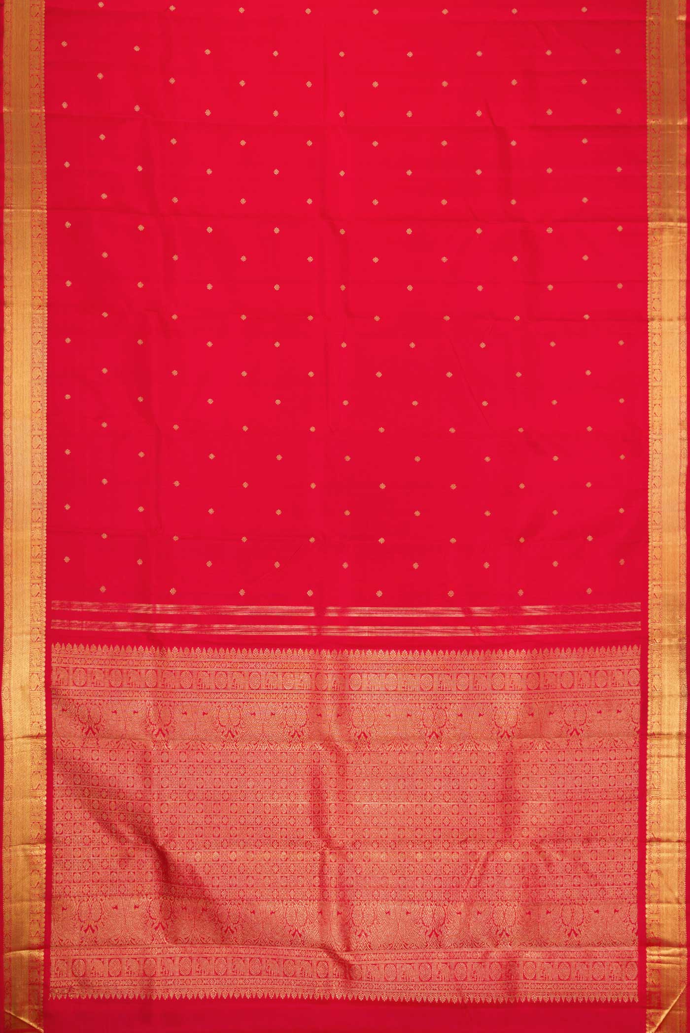Pure Silk Pure Zari Red Kanchipuram Saree - Image 6