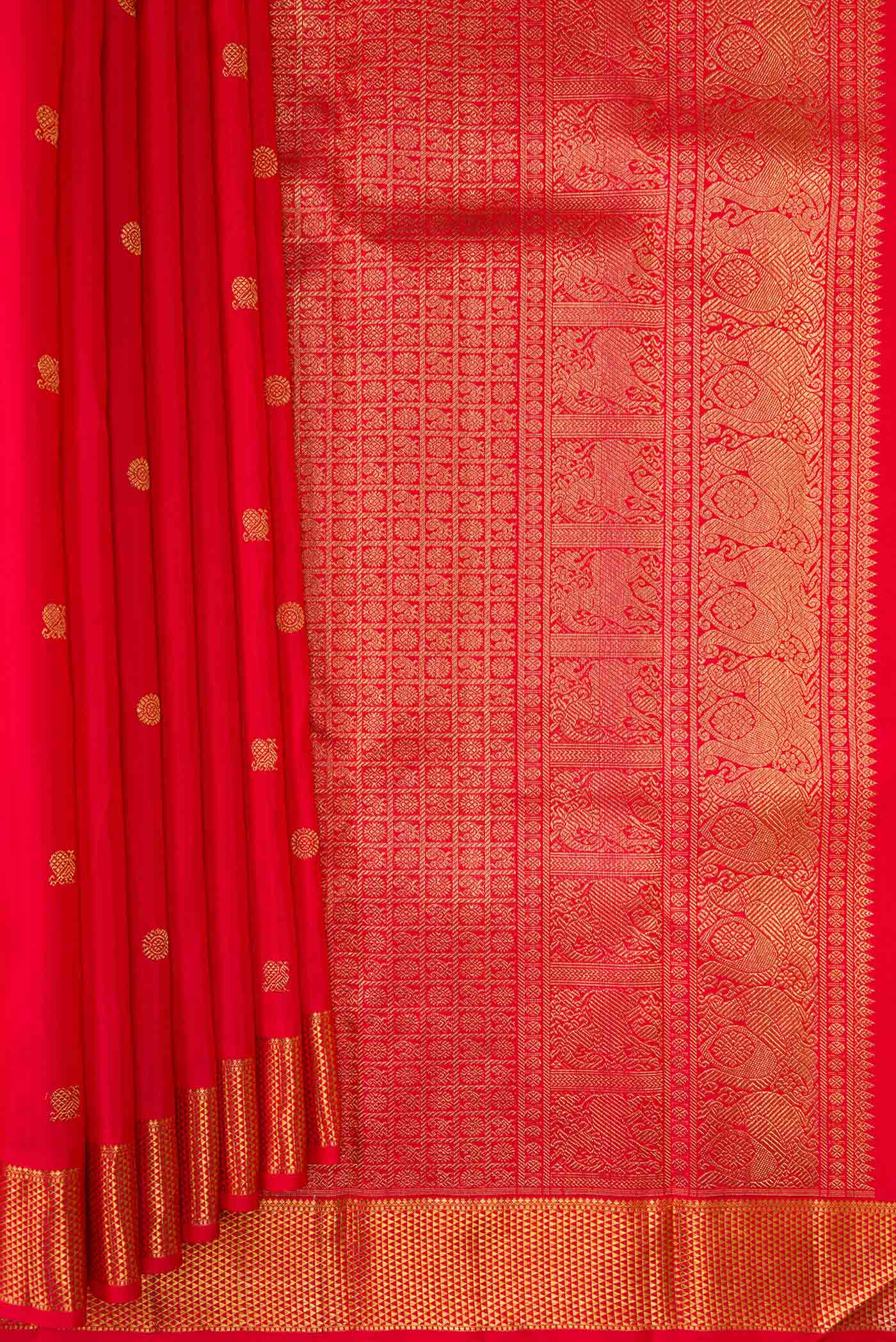 Pure Silk Pure Zari Pink with Red Color Kanchipuram Saree - Image 4