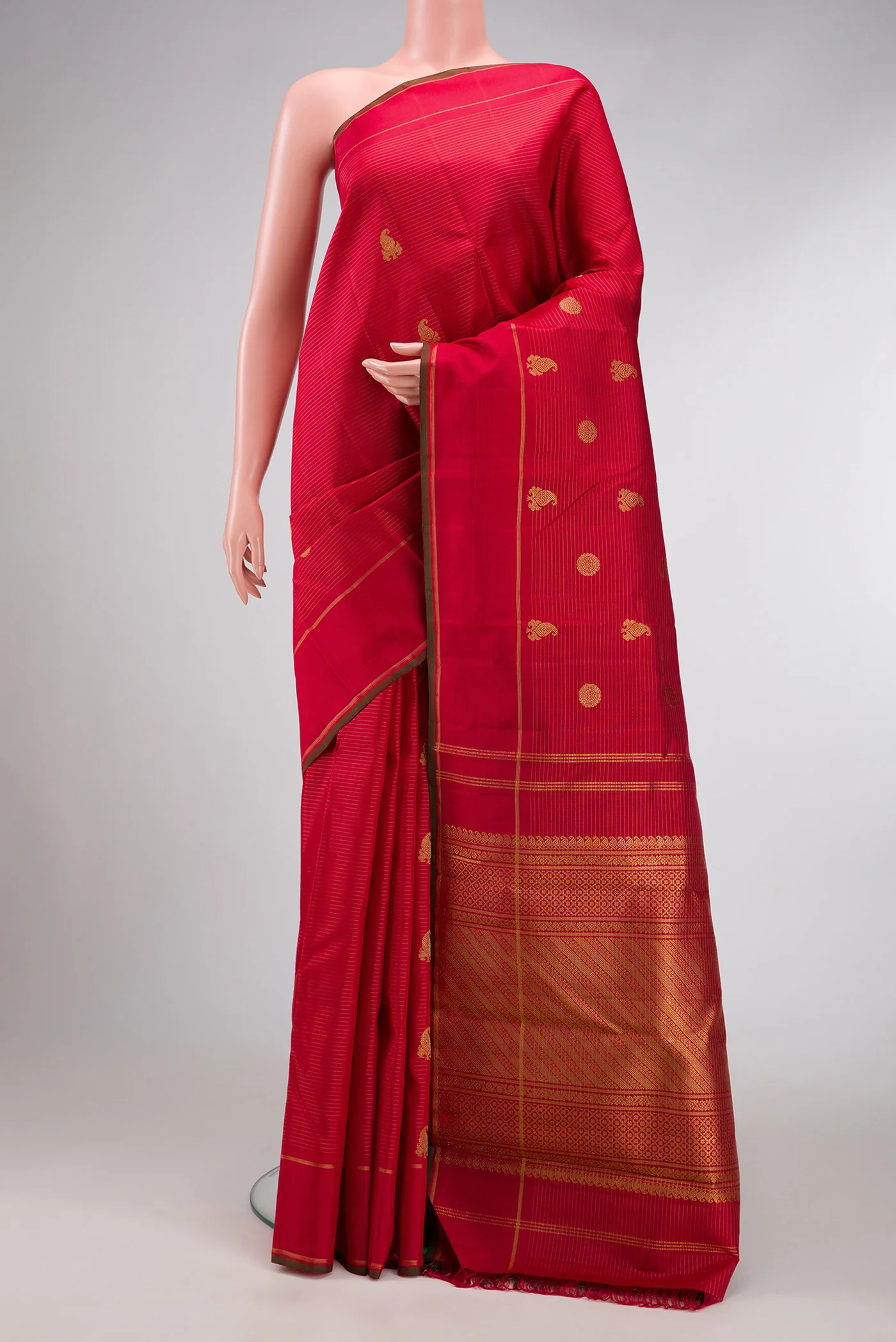 Pure Silk Pure Zari Red Kanchipuram Saree