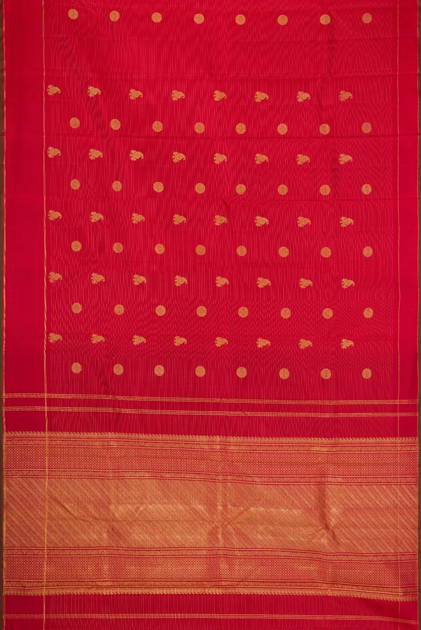 Pure Silk Pure Zari Red Kanchipuram Saree - Image 6