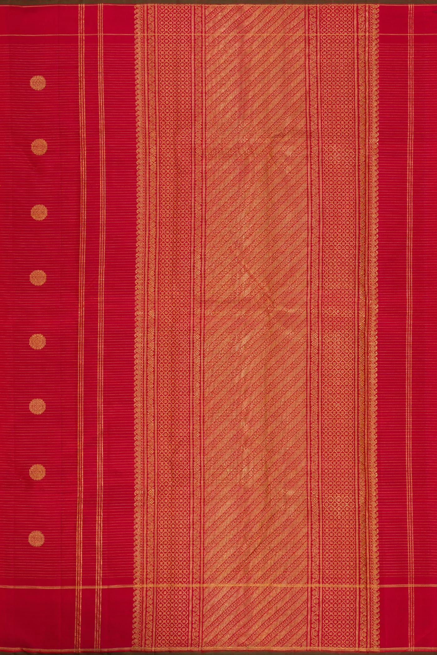 Pure Silk Pure Zari Red Kanchipuram Saree - Image 7