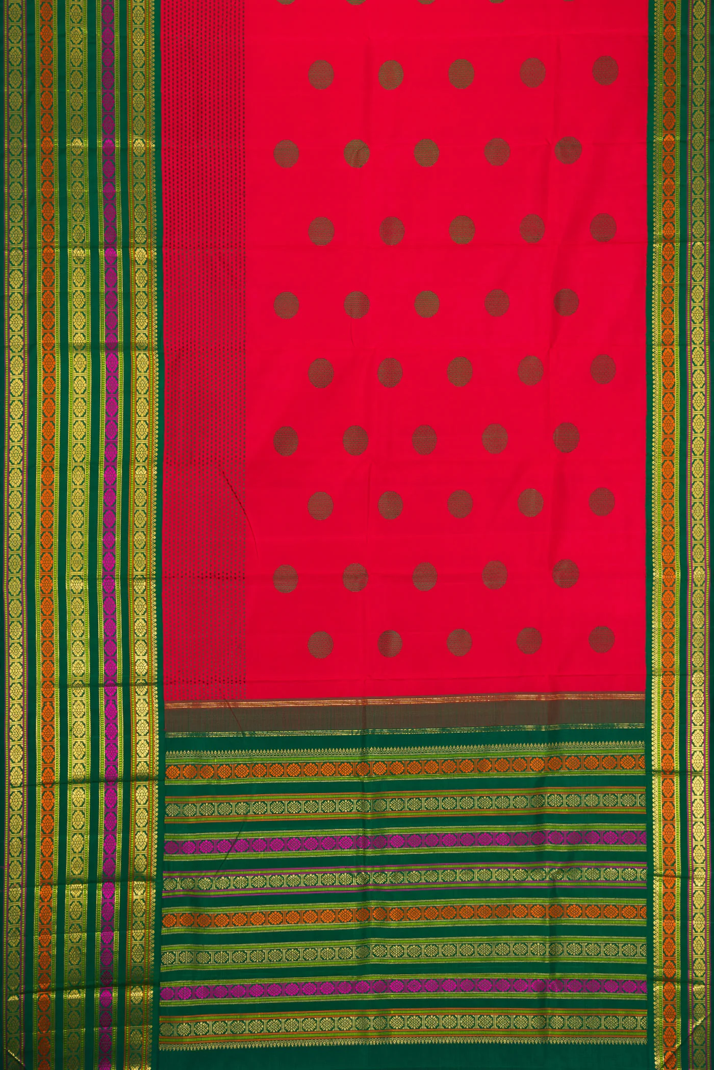 Pure Silk Pure Zari Red Kanchipuram Saree - Image 6