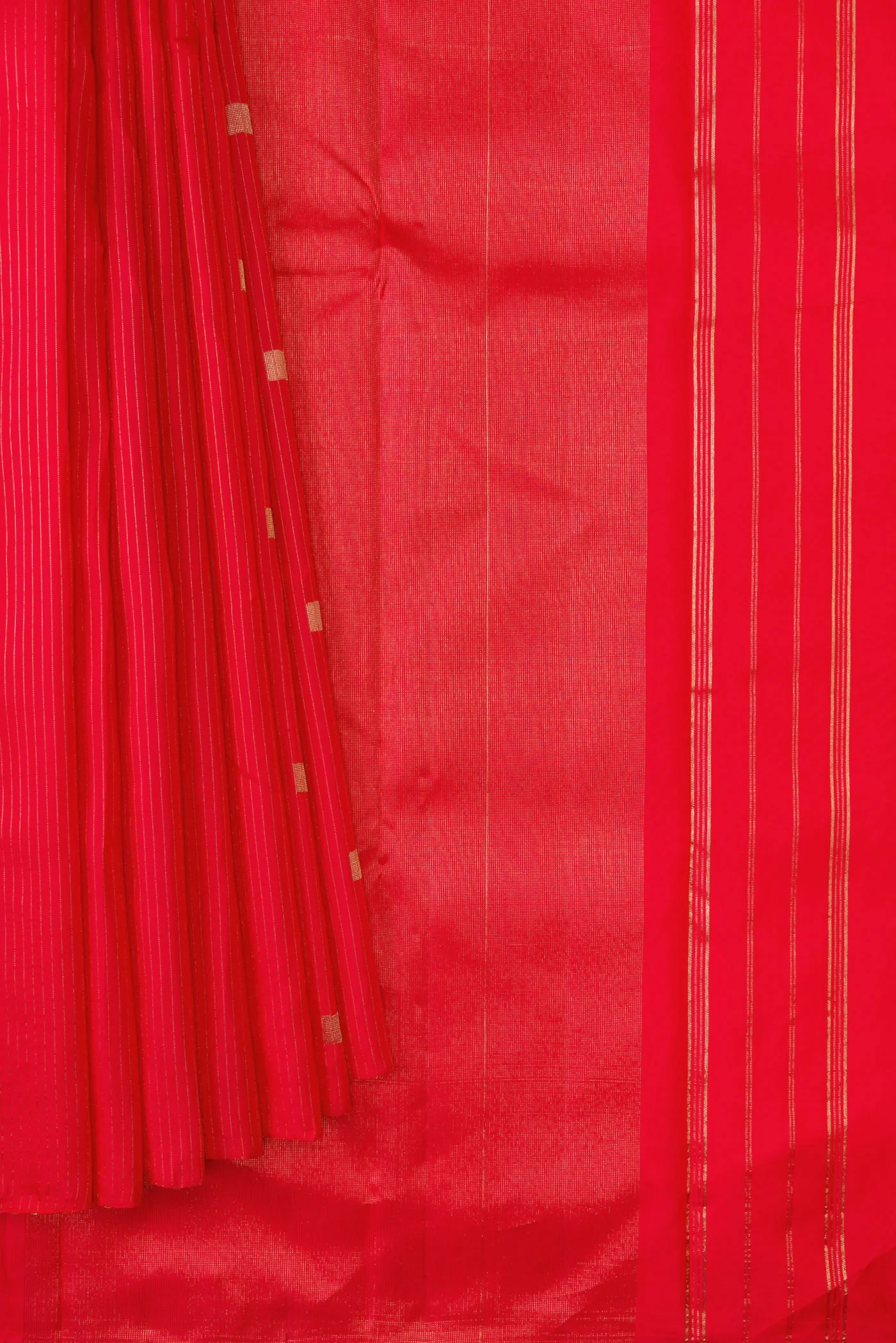 Pure Silk Pure Zari Red Kanchipuram Saree - Image 3