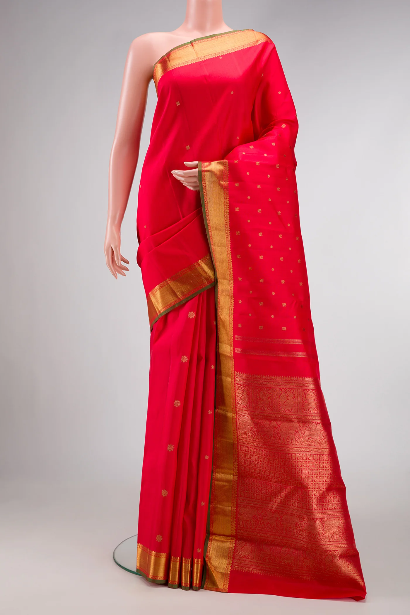 Pure Silk Pure Zari Red Kanchipuram Saree