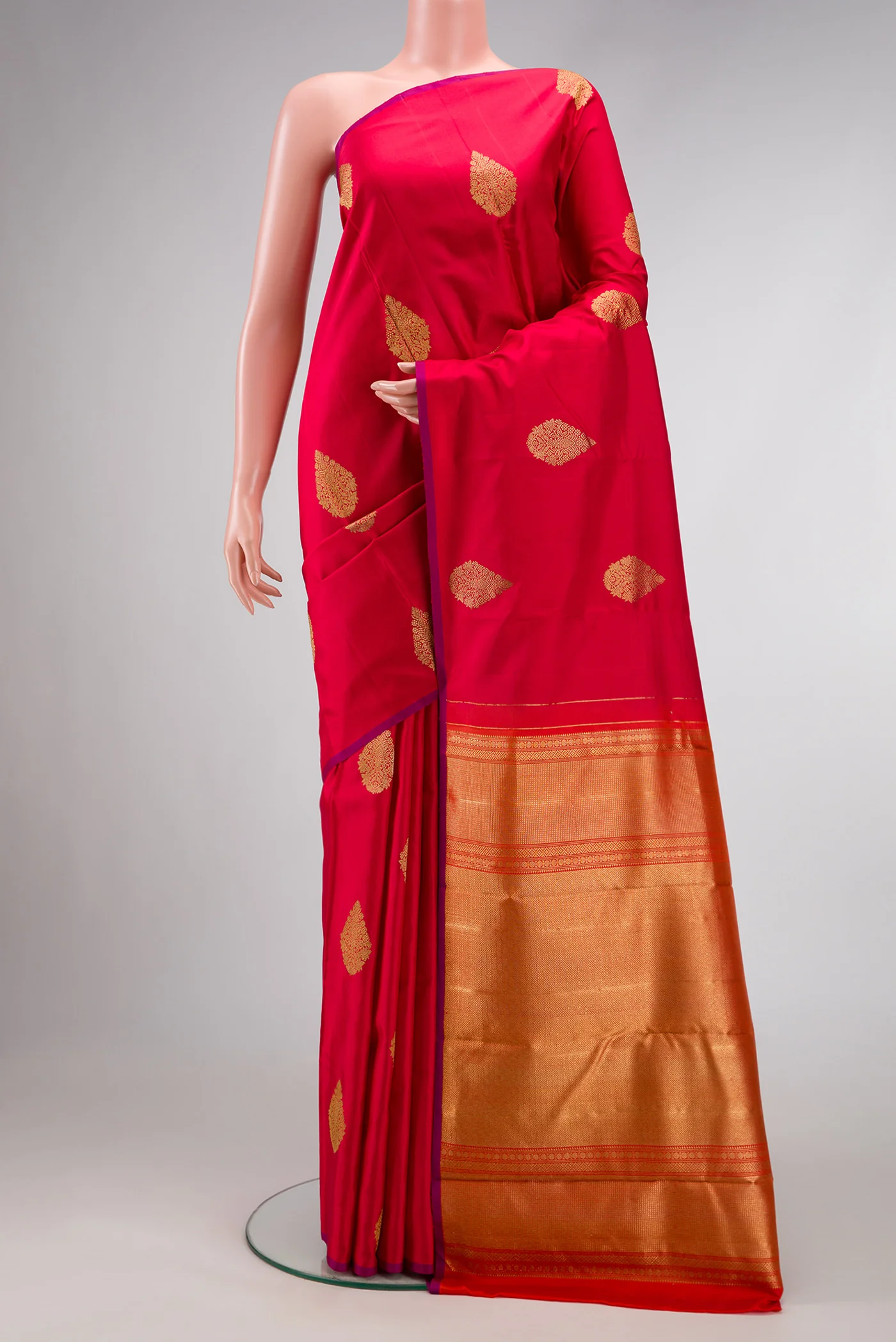 Pure Silk Pure Zari Red Kanchipuram Saree