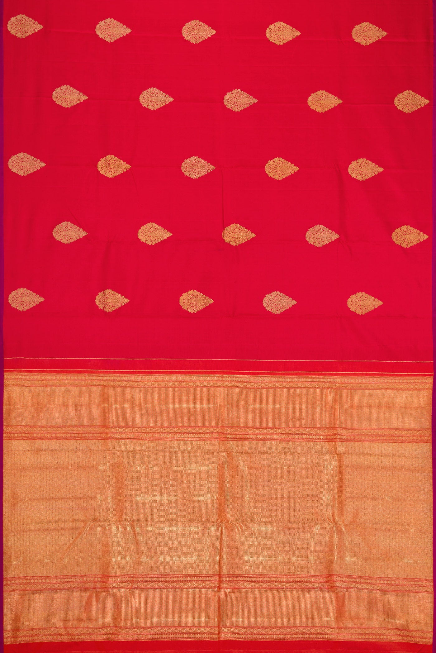 Pure Silk Pure Zari Red Kanchipuram Saree - Image 5
