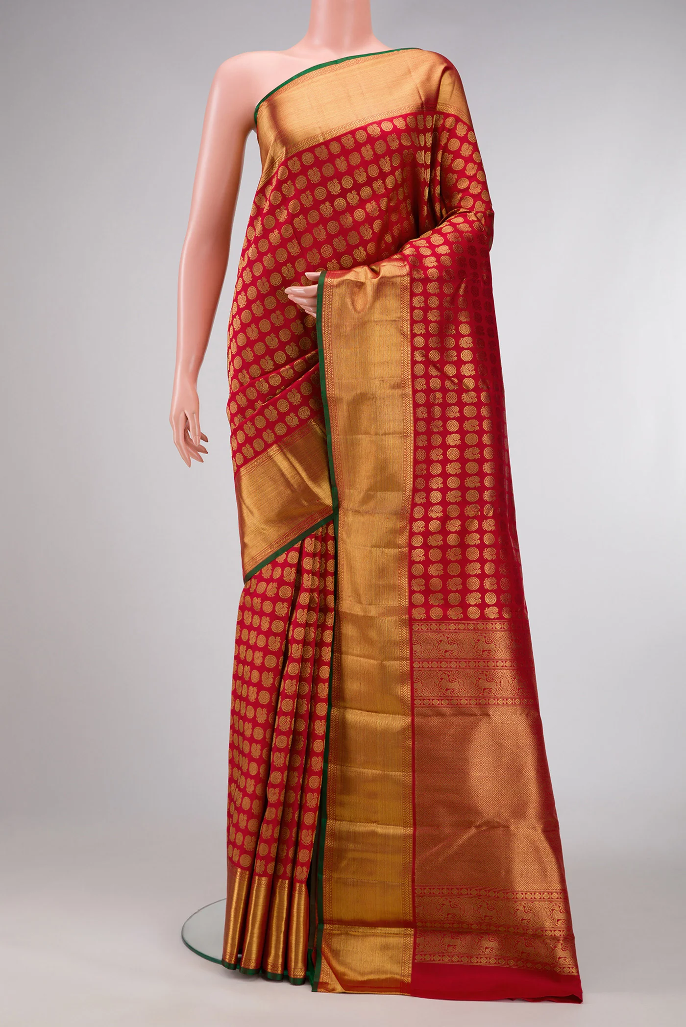Pure Silk Pure Zari Red Kanjivaram Saree