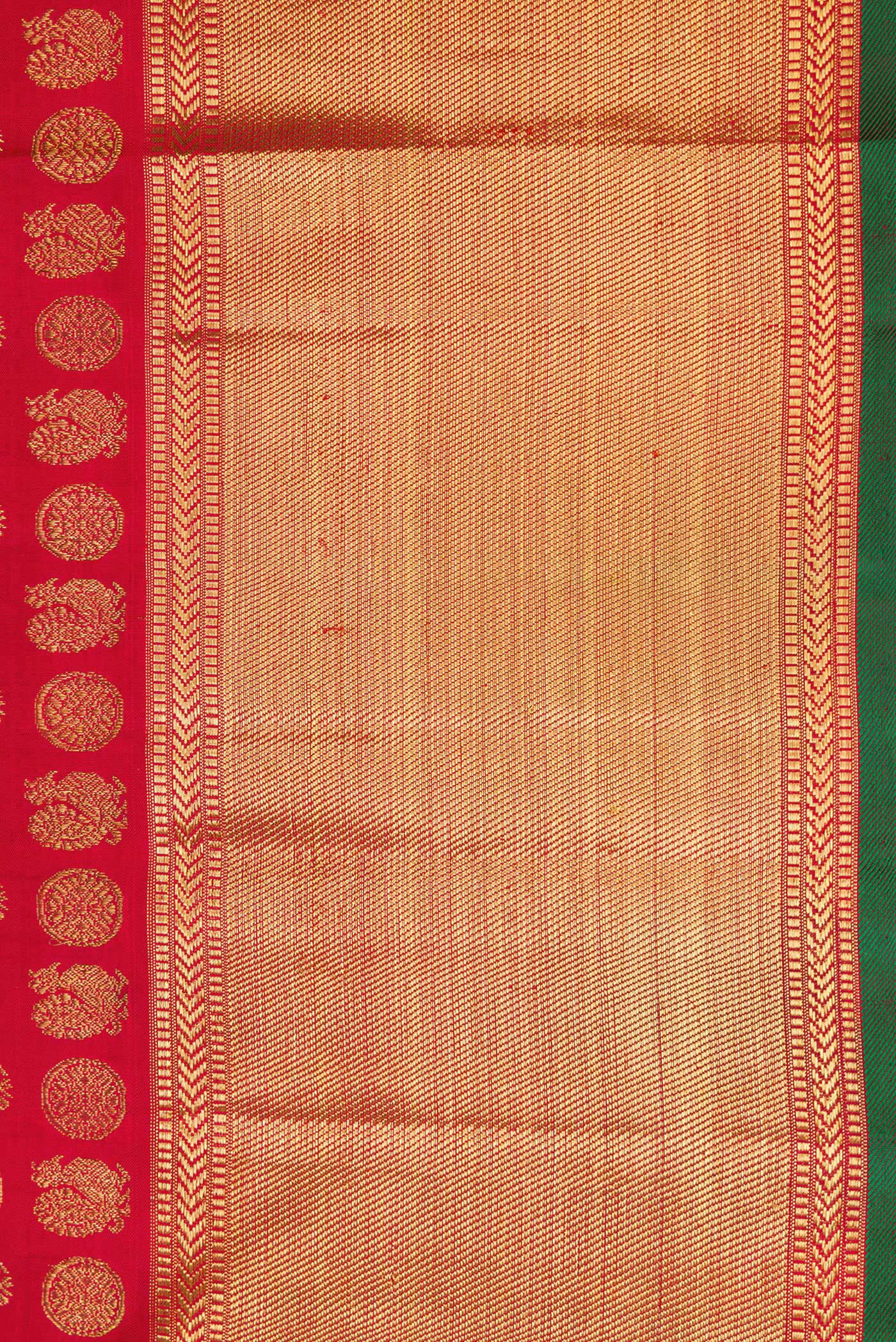 Pure Silk Pure Zari Red Kanjivaram Saree - Image 3