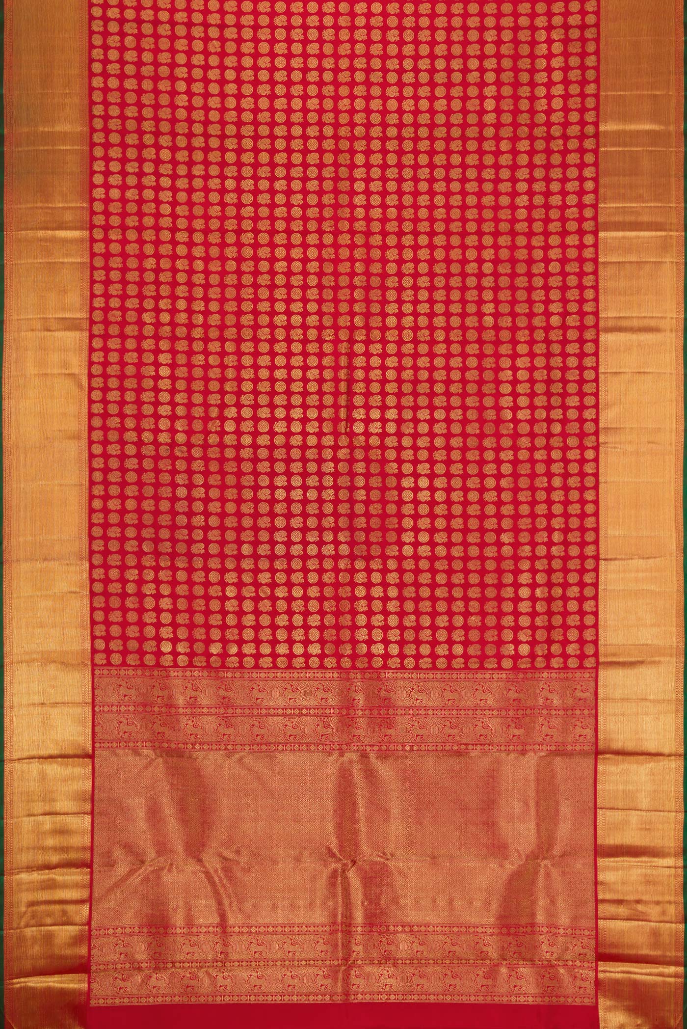 Pure Silk Pure Zari Red Kanjivaram Saree - Image 6