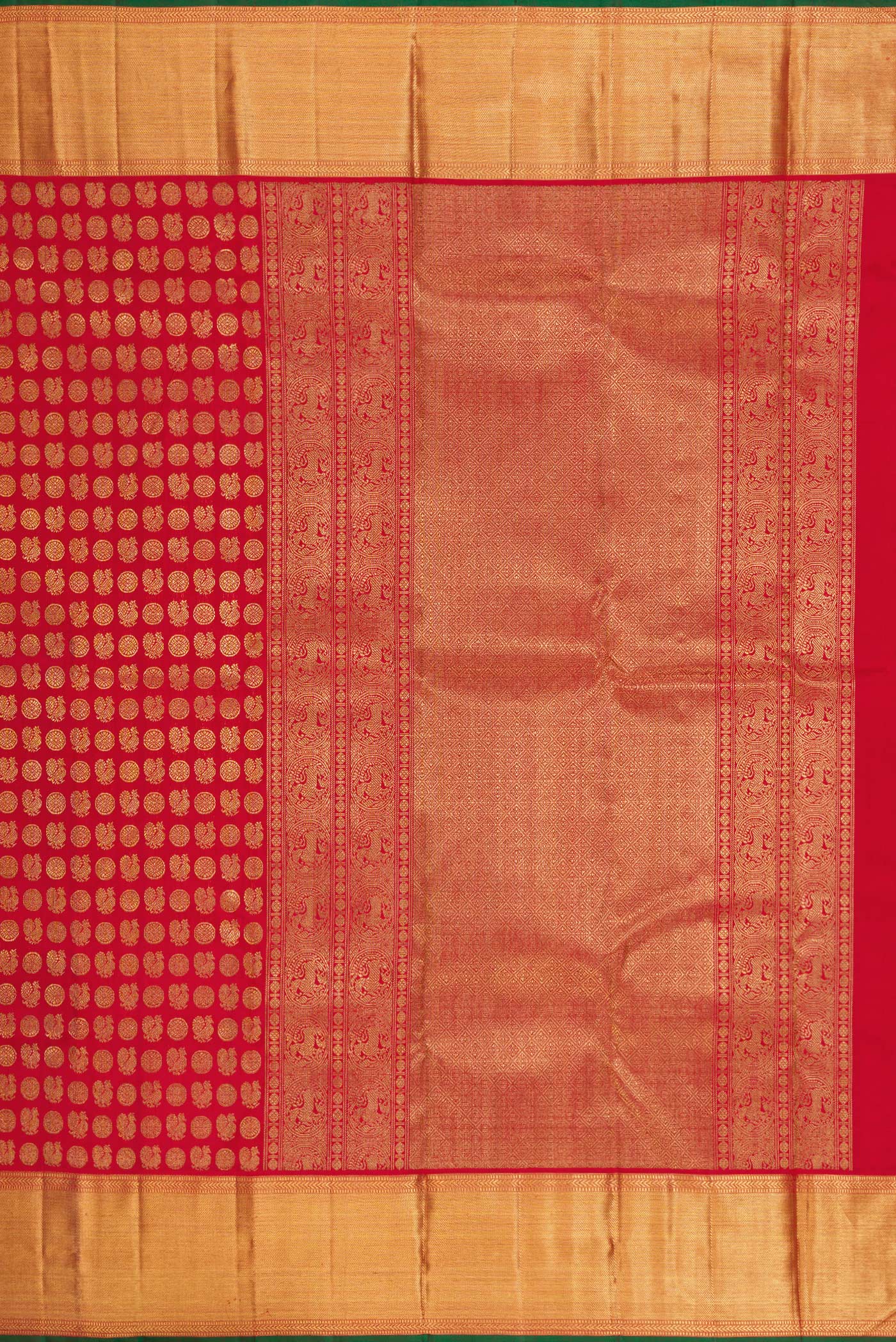 Pure Silk Pure Zari Red Kanjivaram Saree - Image 7