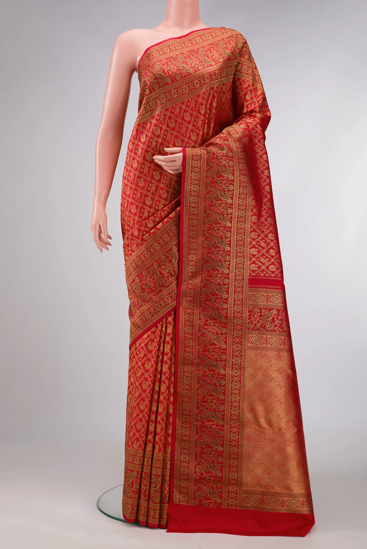 Pure Silk Pure Zari Red Kanjivaram Saree