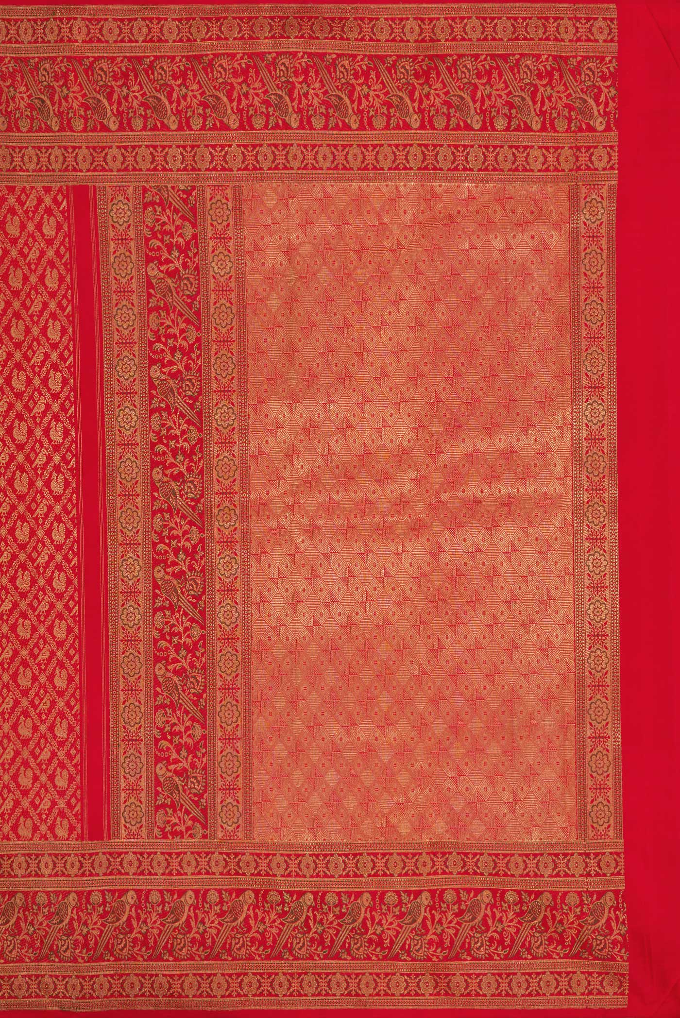 Pure Silk Pure Zari Red Kanjivaram Saree - Image 7