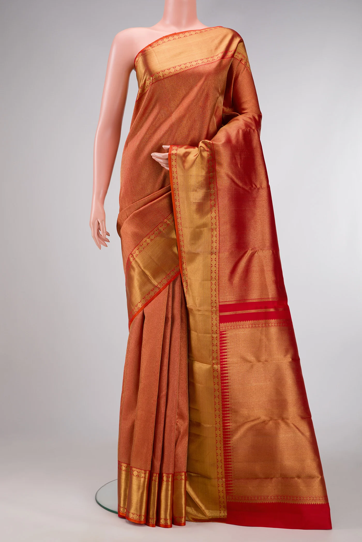 Pure Silk Pure Zari Red Kanjivaram Saree