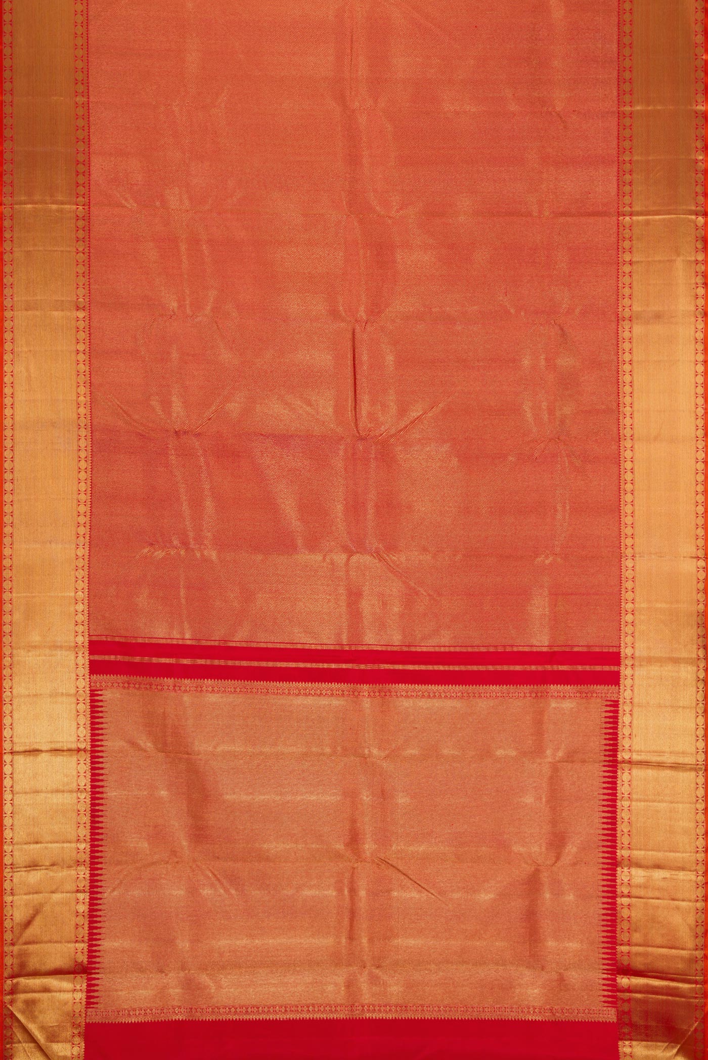 Pure Silk Pure Zari Red Kanjivaram Saree - Image 6