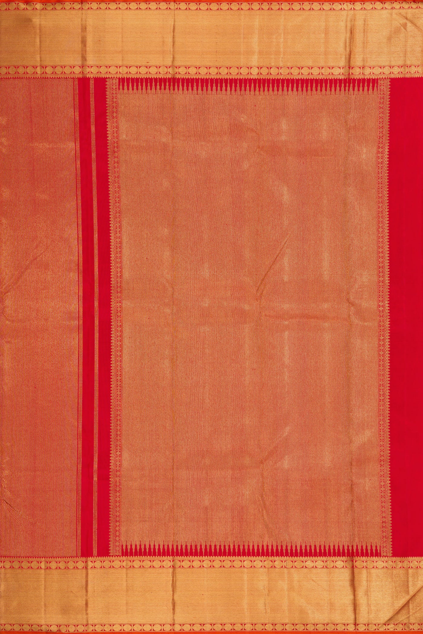 Pure Silk Pure Zari Red Kanjivaram Saree - Image 7