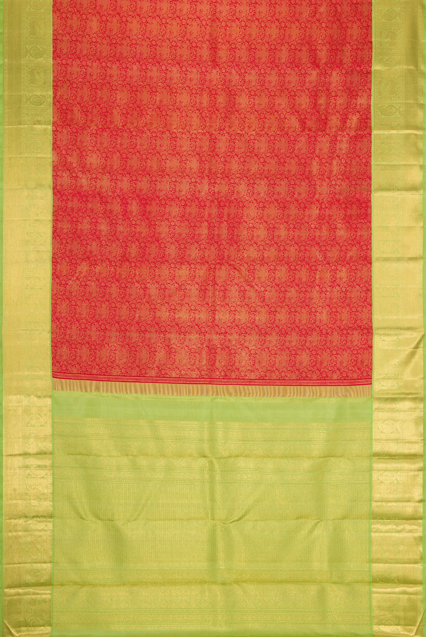 Pure Silk Pure Zari Red Kanjivaram Saree - Image 6
